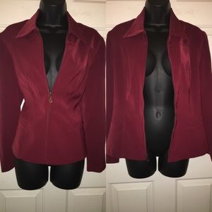 Dark Red Fitted Blazer Size: S/M-(Great stretch)
